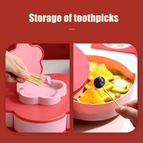 Multi-Layer Rotating Petal Snack Tray Divided Fruit Nut Holder with Lids Space-Saving Plastic Organizer for Home Kitchen Picnic