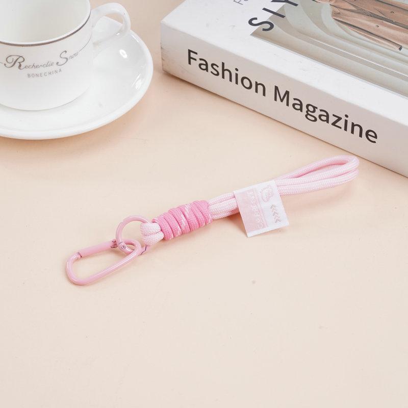 Colorful Cartoon Nylon Keychain Lanyard with Metal Doll Figure and Perler Bead Pendant