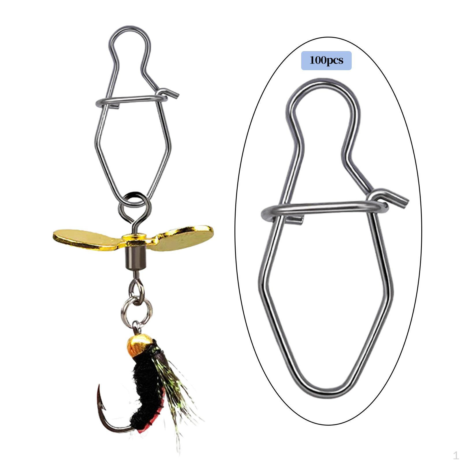 

100 шт. рыболовные снасти, снасти с замком, быстросменные зажимы из нержавеющей стали для 14mm