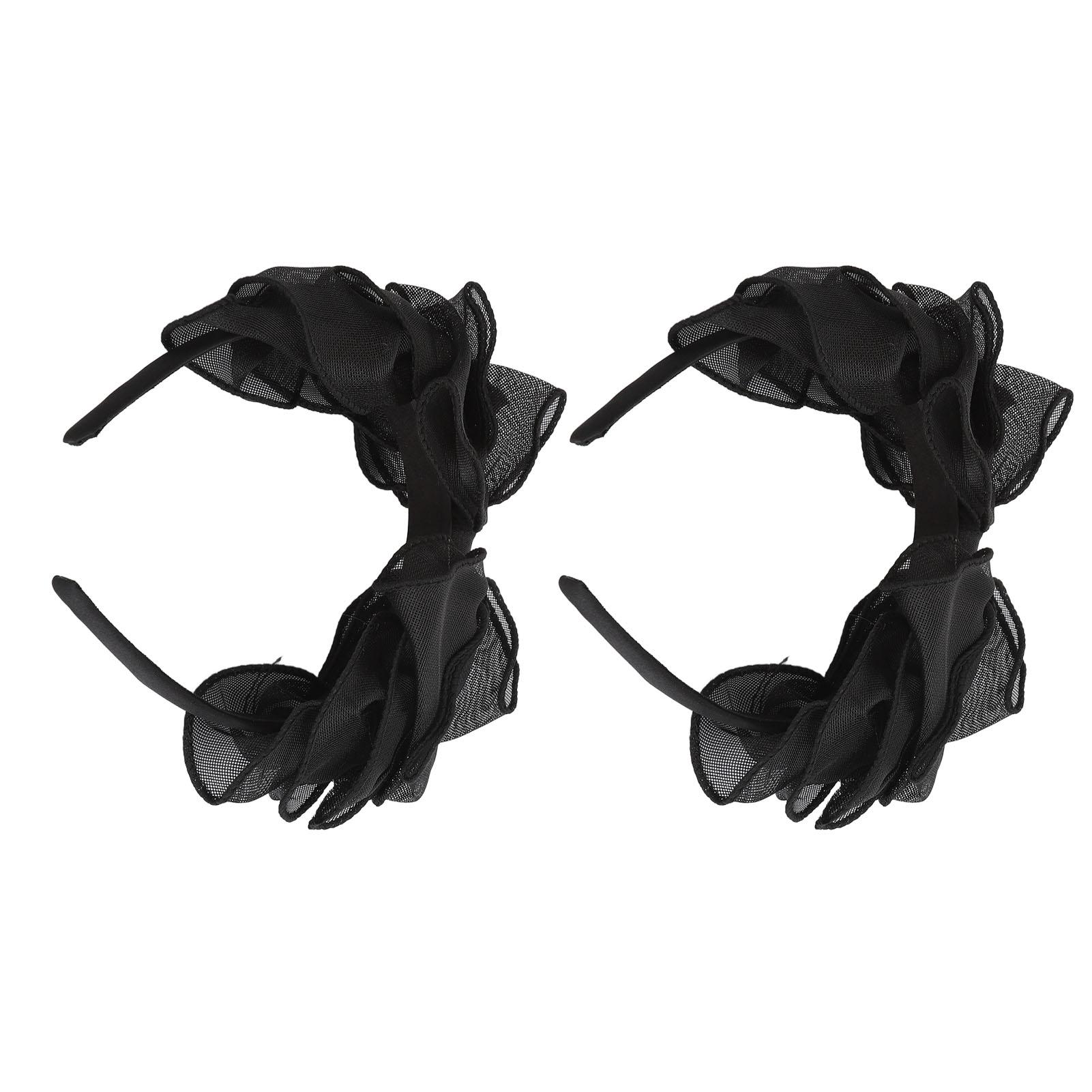 

2 шт. черная сетчатая повязка на голову с бантом модная удобная повязка на голову принцессы с бантом для женщин повязка на голову с бантом