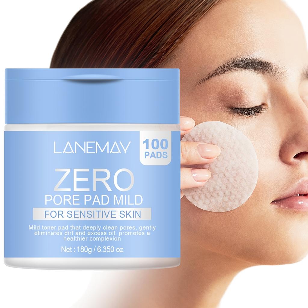 Pad Mild - Gentle Facial Cleansing Pads with Glycolic Acid, Vitamin B5 & E, Deep Cleanse & Shrink Pores, Moisturizing, Non-Drying, Face Cleansing Pads