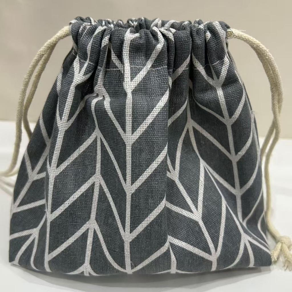Japanese Style Cute Drawstring Lunch Bag Storage Bag Travel Picnic Portable Bento Storage Bundle Tote Pouch Cutlery Storage Gift
