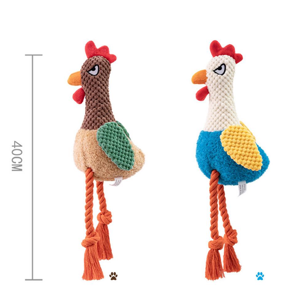 Chicken Dog Squeak Toy Sound BB Plush Pulling Cotton Rope Pet Puppy Rooster Chew Squeak Toy