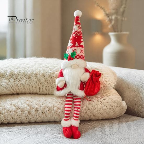 Xmas Party Tabletop Centerpieces Christmas Plush Gnome, Long Leg Faceless Scandinavian Santa Doll, Swedish Tomte Soft Fabric Winter Home Accents