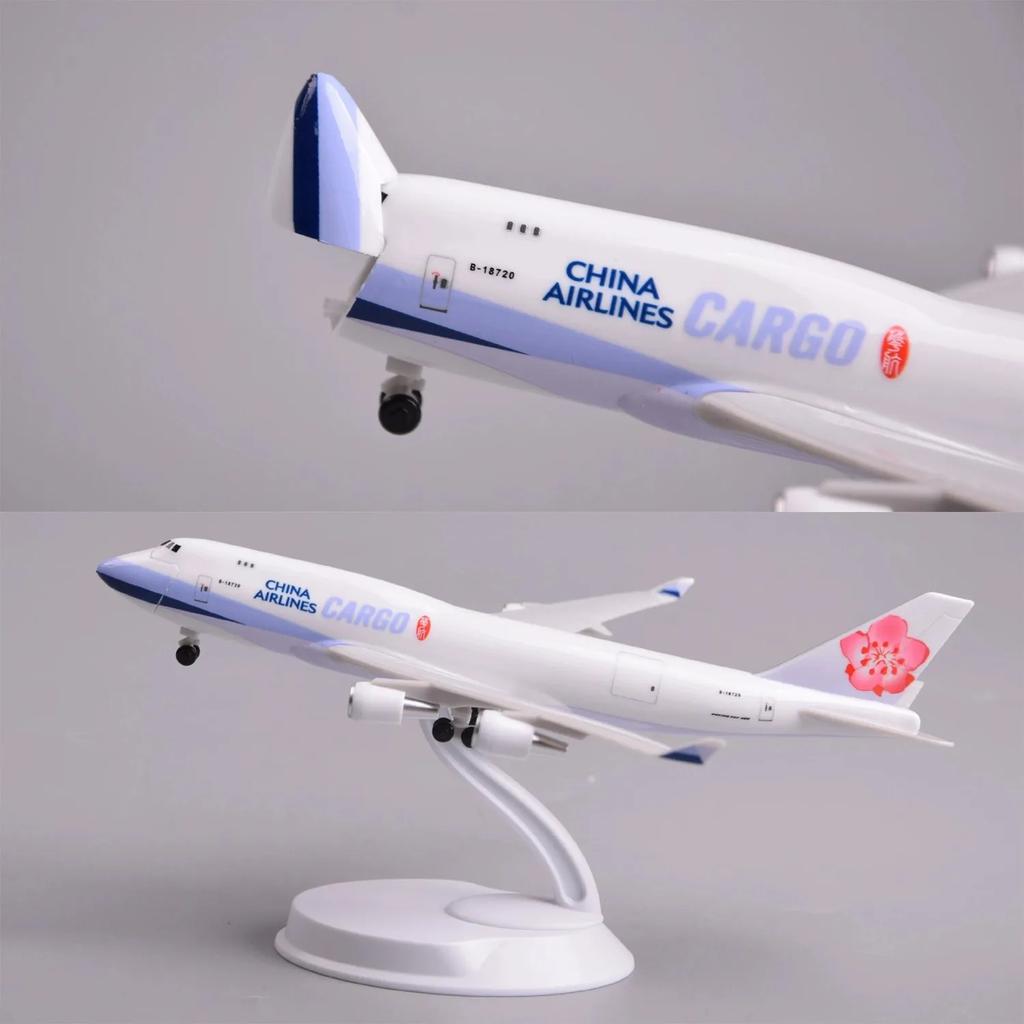 1/400 20cm Maßstab Flugzeug B747 China Airways Fracht Modellflugzeuge ABS Kinderspielzeug Flugzeuge Sammlerstück mit Basis Luke Kann Geöffnet Werden