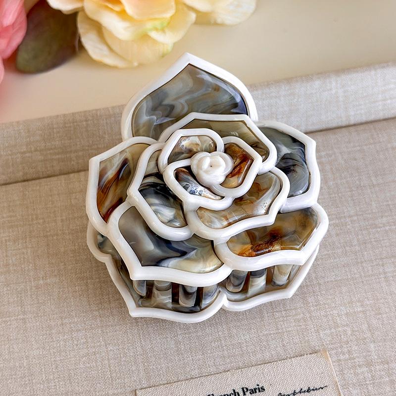 Flower Hair Clip French Style Elegant Women Flower Hair Claw Clip Hairpin Grab Clip Barrettes Headwear Hairgrip Hair Accessories