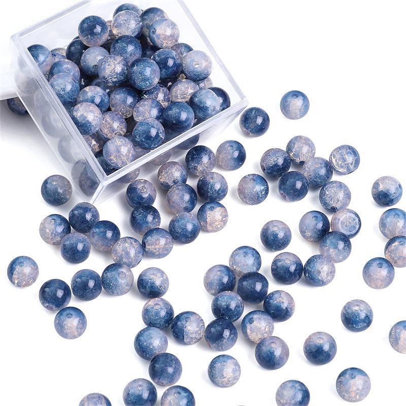 8/10mm Crackle Bicolor Glass Beads for DIY Jewelry