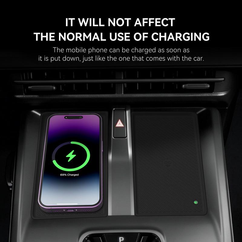 Car Wireless Charging Silicone Non-Slip Mat For BZ4X/BZ 2026 Anti Dust Center Console Charger Pad Liner Interior Accessories