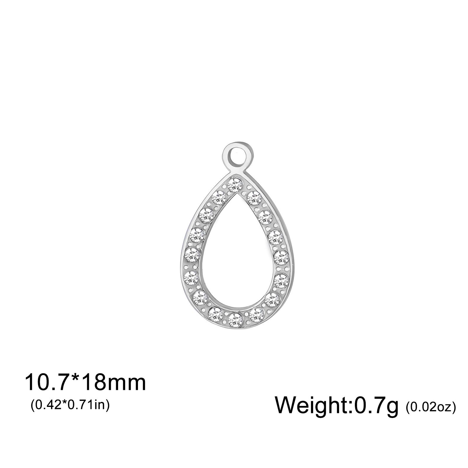 

Teamer 3pcs/Lot Waterdrop Clear Zircon Charms For Jewelry Making Stainless Steel Pendant For Bracelet Necklace DIY Wholesale New