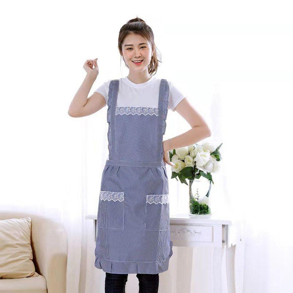 Lovely Adjustable Cooking Ladies Waterproof Princess Skirt with Pockets Apron Kitchen Work Clothes