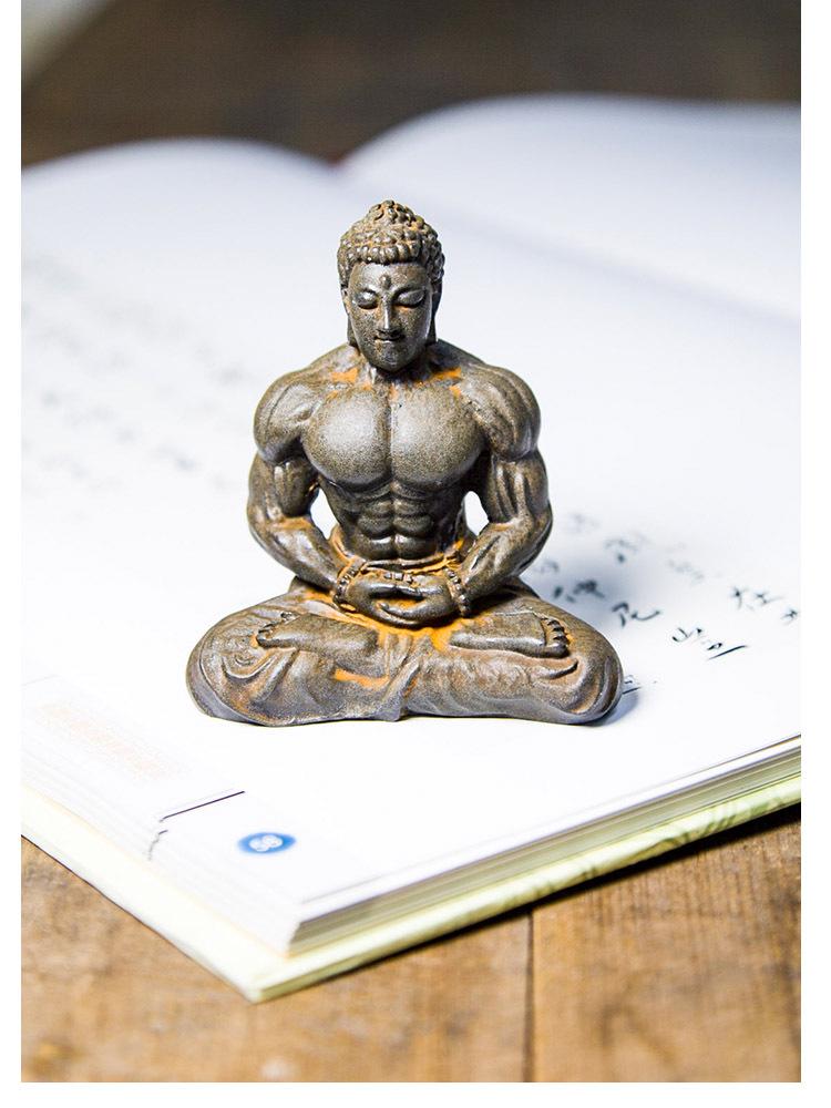 Creative Retro Chinese Buddha Statue for Home and Office Zen Decor