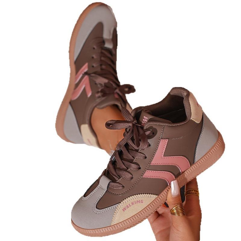 Neue Herbst- und Winter-High-Top-Freizeit-Sportschuhe zum Schnüren, flache Sohle, rutschfest, runde Spitze, zum Schnüren, Damen-Einzelschuhe