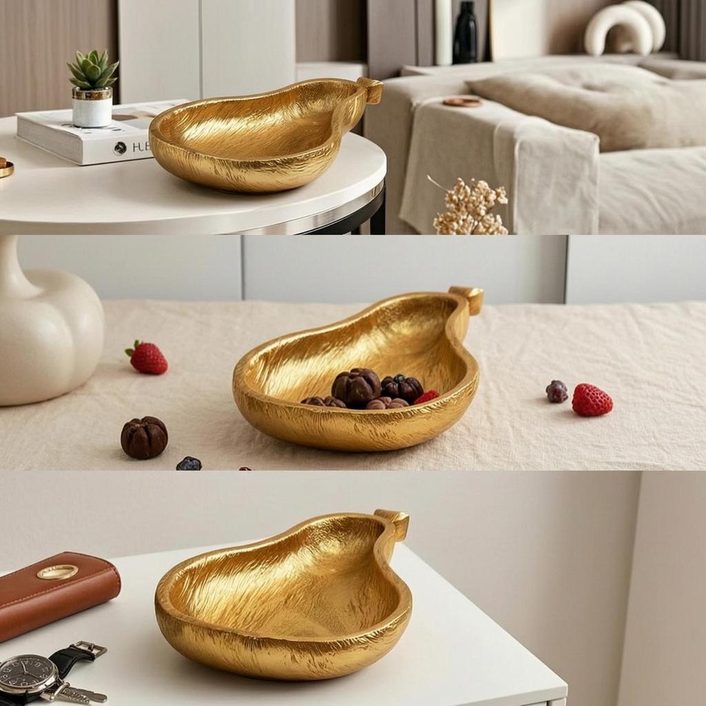 Banana Tray Gilded Shaped Textured for Coffee Table, Entryway, Living Room