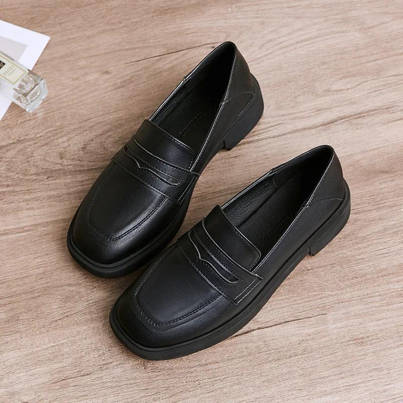 Fashion Autumn Spring Women Oxford Shoes Comfort Lady Polish Designer Low-heeled Casual Shoes British Style Women Shoes