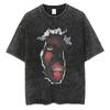 Eren Jager Attack on Titan Summer Streetwear Washed T-Shirt Anime Graphic Print TShirt Men Harajuku Cotton Oversize Vintage Tee