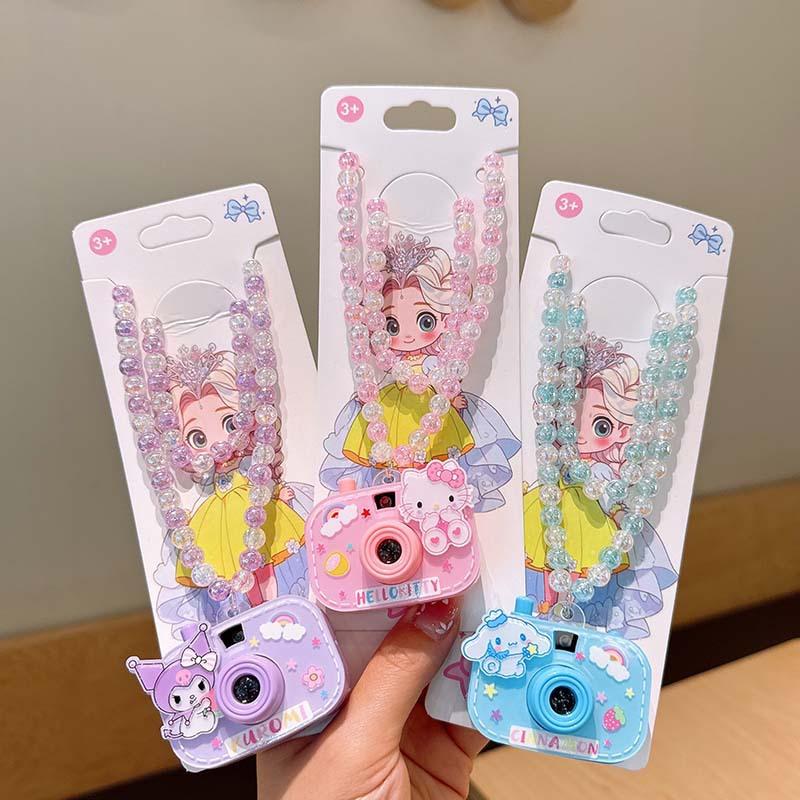 Projection Camera Necklace, Children's and Students' Beaded Necklace, Cute and Fun Little Gift for Babies, Neck Chain