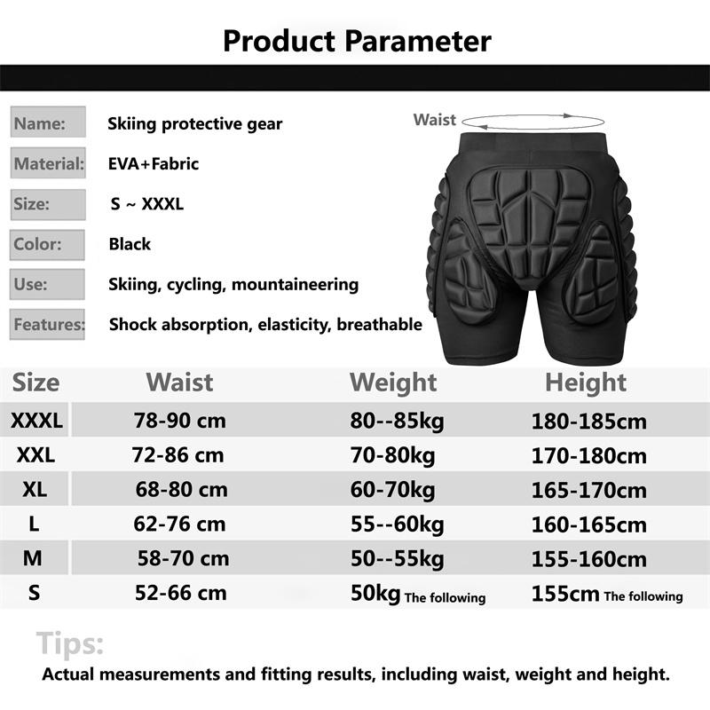 S-3XL Outdoor Sports Ski Skate Snowboard Protection Skiing Protector Skating Protective Hip Padded Shorts