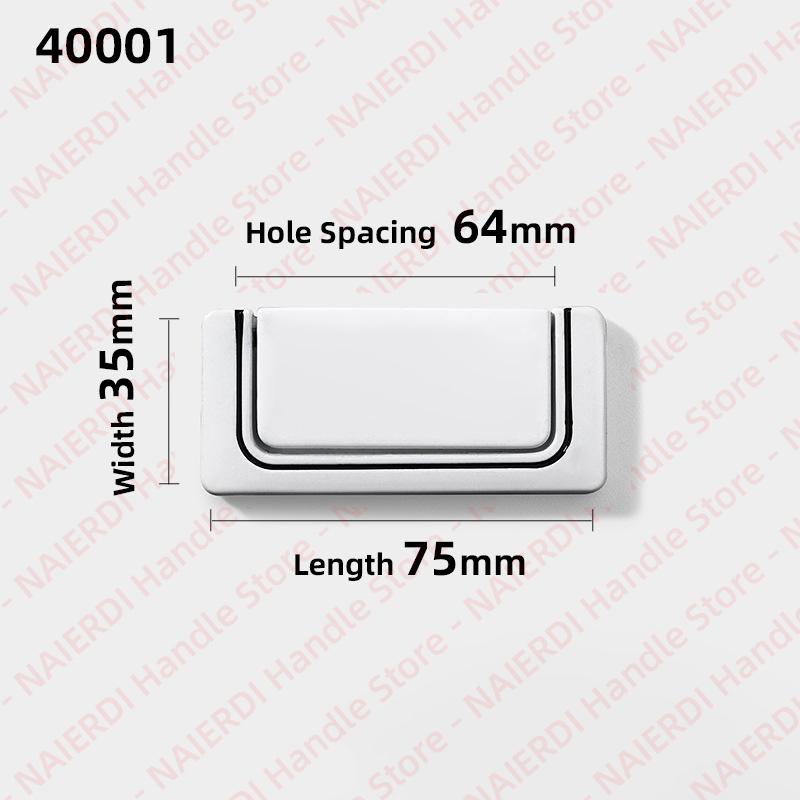 NAIERDI 5 Pieces Concealed Flat Furniture Handle Black Invisible Cabinet Pulls Aluminum Alloy Wardrobe Door Handles