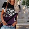 Women Summer T Shirt Leopard Print Print Retro Fashion Short Sleeve Tees Casual   Printed  Tops