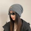 Soft Plush Woolen Hat Korean Style Brimless Beanie Cap Personality Knitted Pullover Hat  Female
