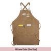 Custom Logo Floral Canvas Apron for Milk Tea, Baking, Kitchen, and Barber Use - Thickened for Men and Women