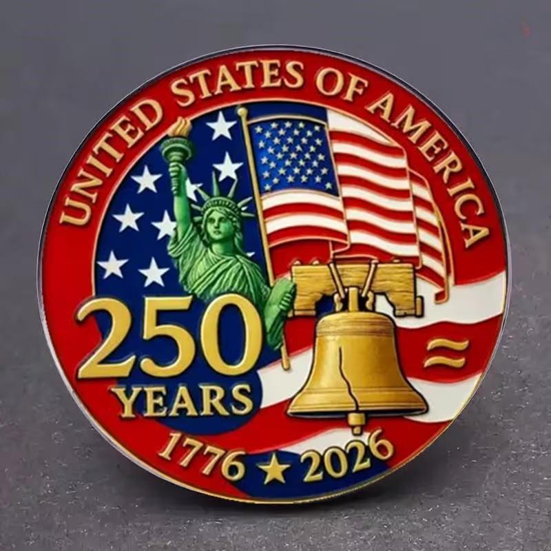 American Flag Lapel Pin Commemorative Enamel Pin 250th Anniversary Brooch Intricate Us Patriotic Badge for Clothing Gift красный