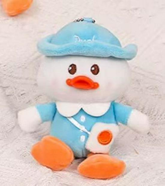 Crossbody Duck Plush Pendant Keychain - Cute Claw Machine Doll Ornament Toy