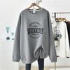 Women's Loose Long Sleeve Waffle Sweatshirt Plus Size Casual Pullover Top