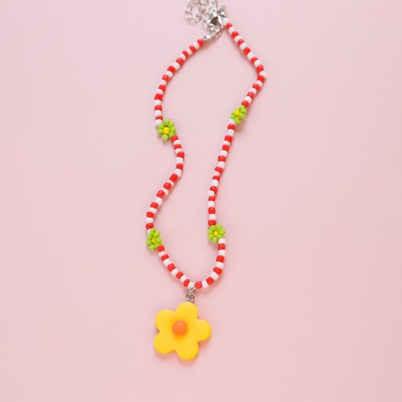 Pet Collar Cats Dogs Floral Beaded Handmade Charm Adjustable Safety Buckle Necklace Small Medium Pets