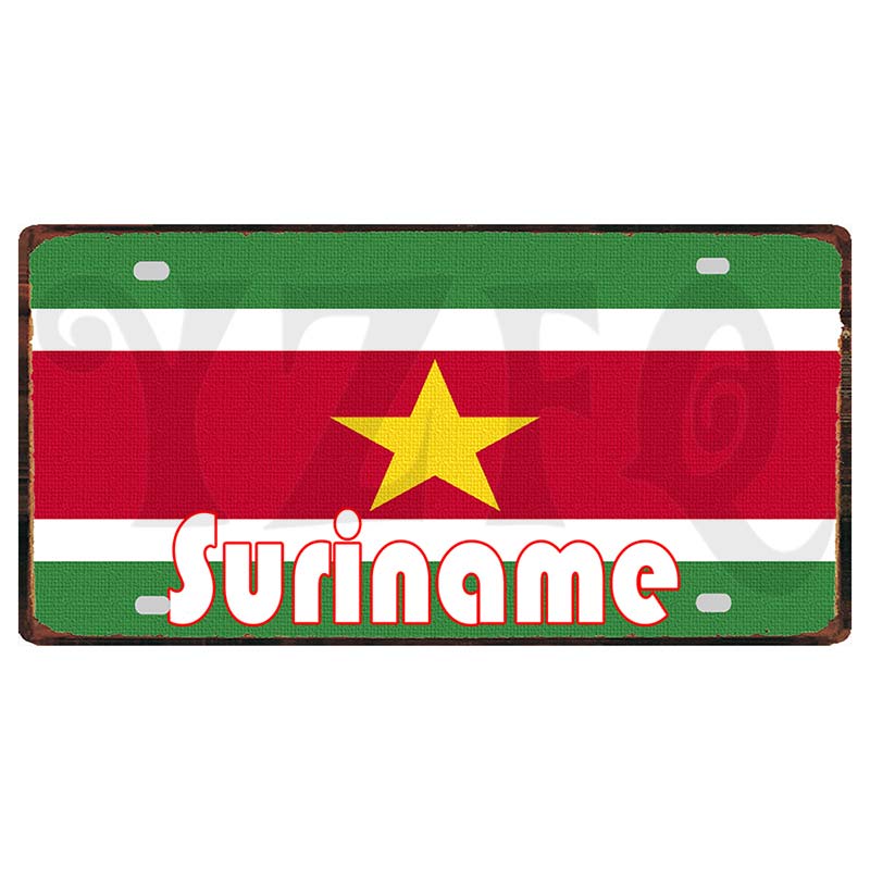 YZFQCuba Jemen Haiti Bahamas Uruguay Nationalflagga Metall Vintage Resesouvenir Väggbutik Hem Konstdekor 30X15CM DC-1416B