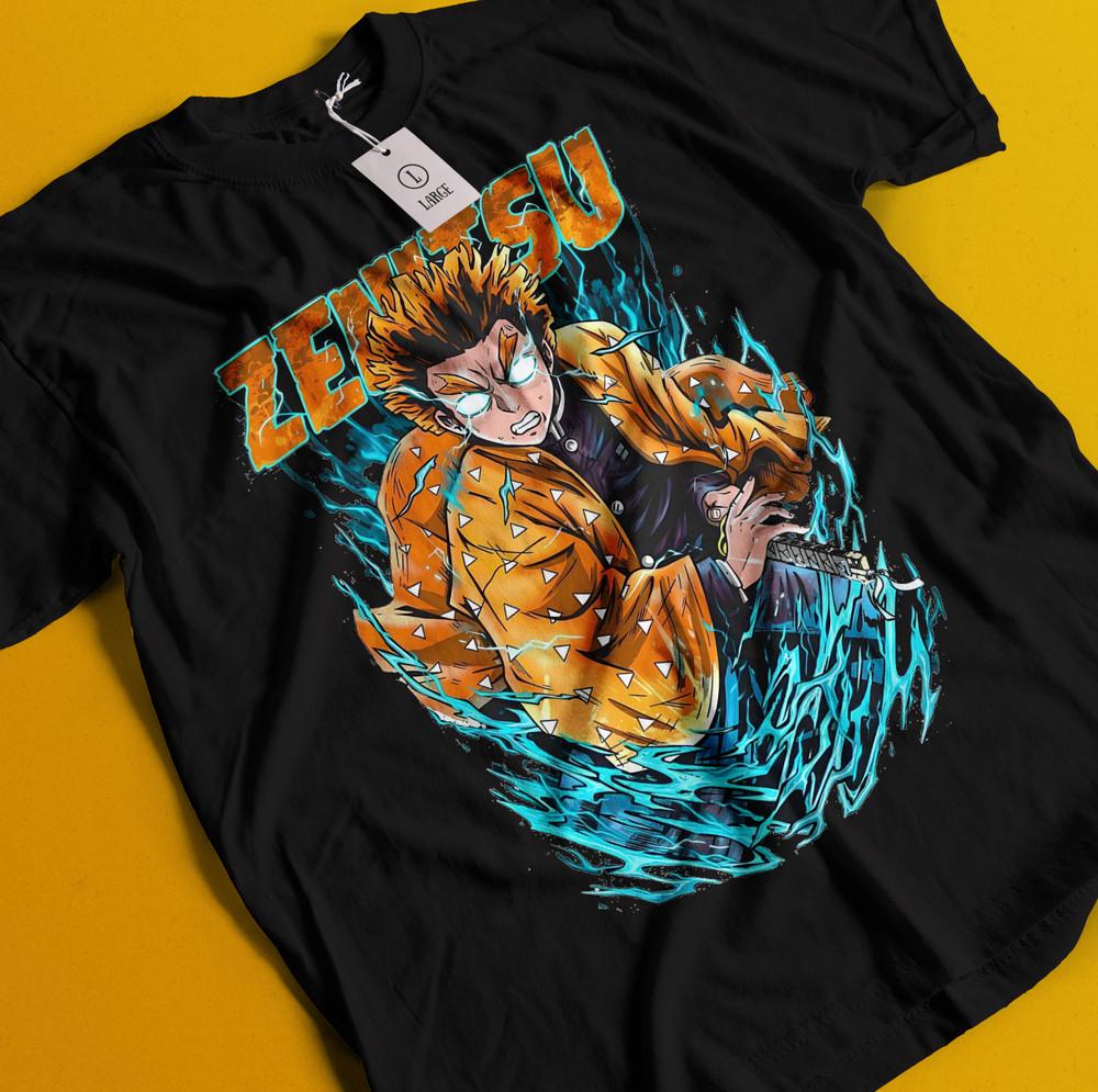 

Demon Slayer Shirt Zenitsu Tshirt Tanjiro T-Shirt Muzan Doma Tee Inosuke Nezuko M