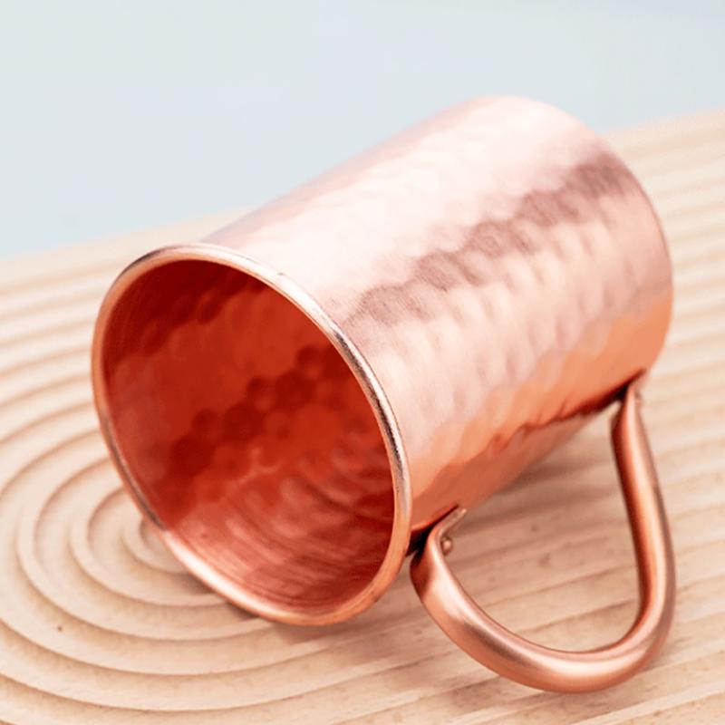 500Ml 100% Copper Moscow Mule Mug Cocktail Wine Cup Hammered Coppery Beer Mugs Coffee Mug Milk Cup Bar Cup Drinkware Durable