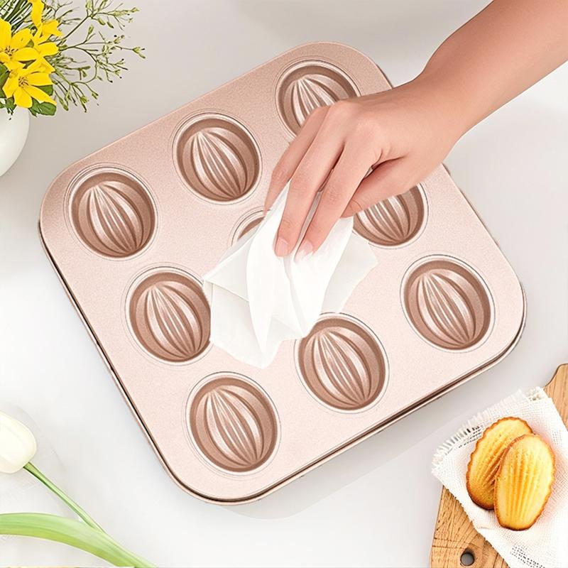 Cake Mold Carbon Steel 6 9 12 Cavities Nonstick Baking Pan Bread Tray for Professional Home Kitchen Use