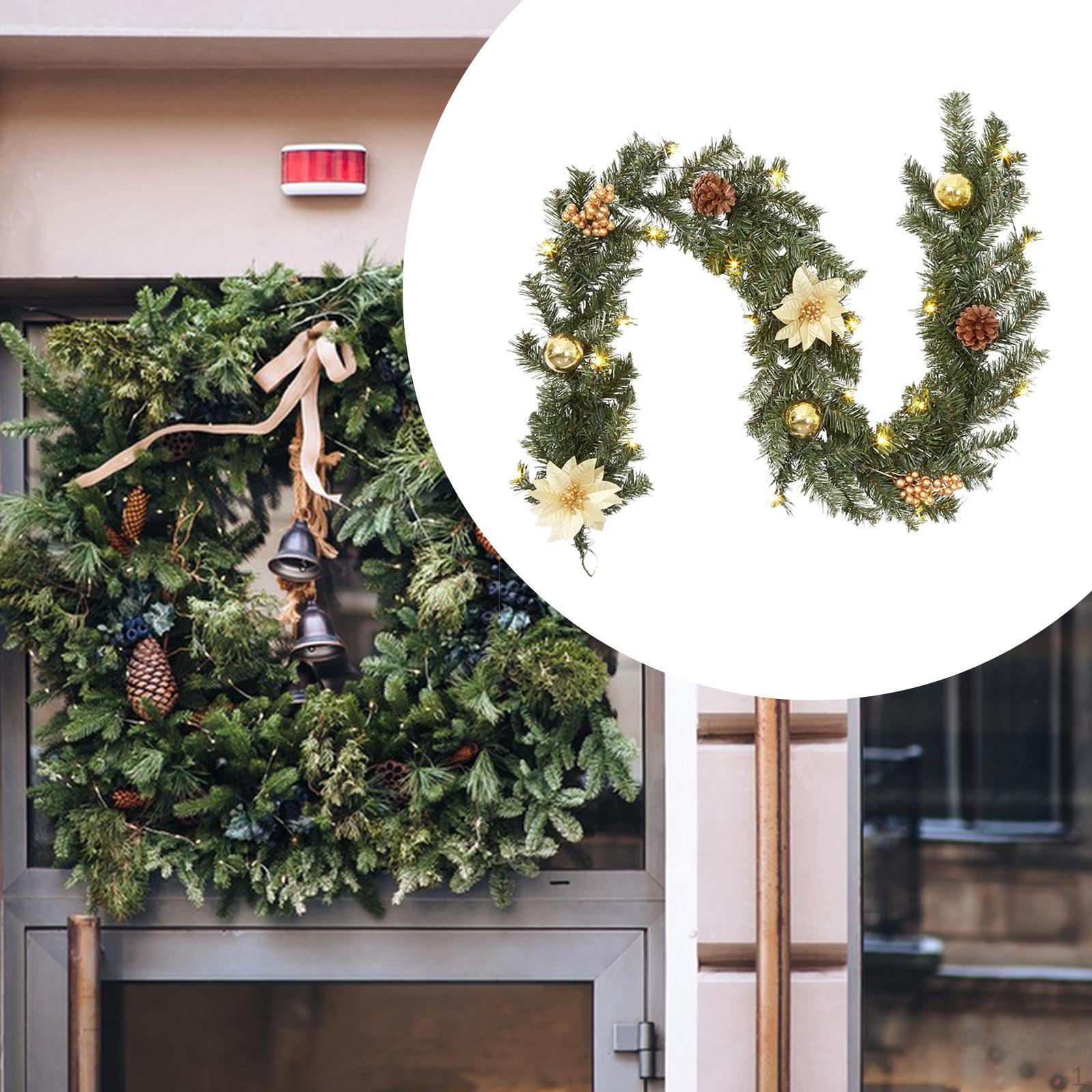 

Різдвяна гірлянда зі штучних квітів для офісного столу Gold 2.7m