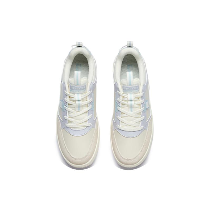 Anta Life Collection Low-Top Skateboard Shoes Women's White Gray Sneakers 922228067-2