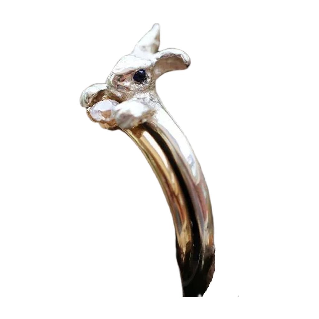 Adorable Rabbit Shaped Ring With Sparkling Cubic Zirconia Stones For Women Girls Cute Stackable Jewelry Gift Idea