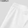 INCERUN Men Drawstring Elastic Waist Side Mesh Patchwork Shorts Pajamas