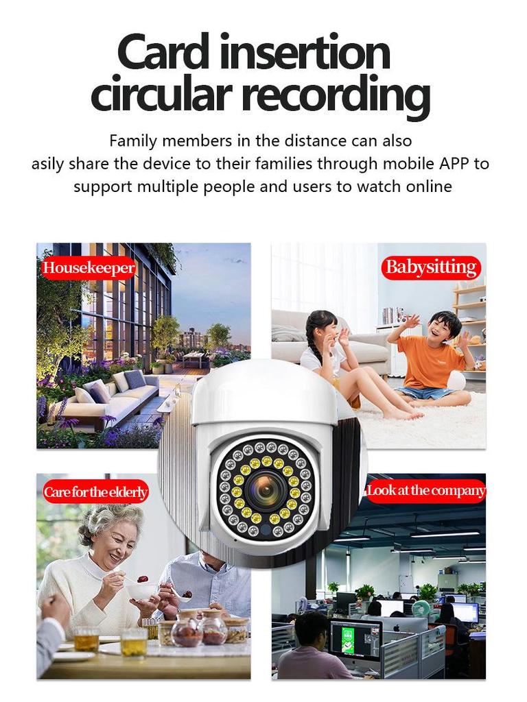 HD Wireless WiFi Smart Surveillance Camera: 360° Rotating, Night Vision, Indoor/Outdoor, Full-Color Panoramic View