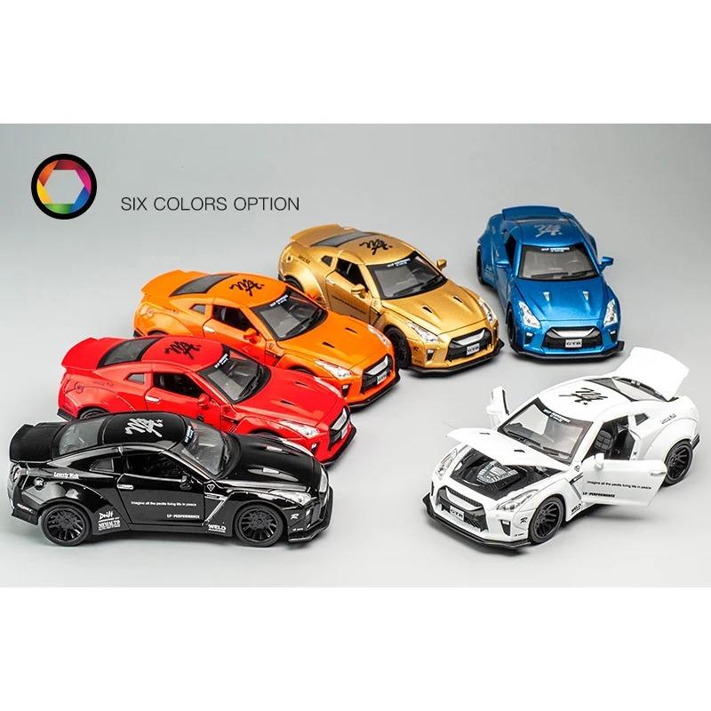 1/32 NISSAN GTR Race Legering Bilmodell Diecasts og leketøy Kjøretøy Lekebiler Gratis frakt Barneleker for barn Gaver Gutteleke