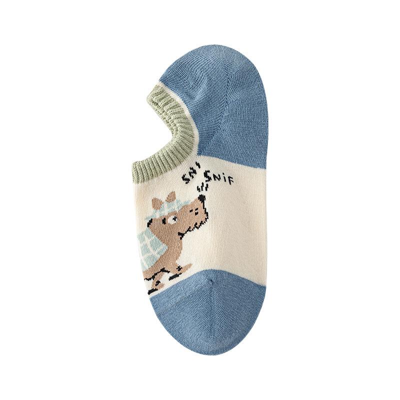 Pantofole Calzini Stampa Cartone Animato Carine Donna Silicone Antiscivolo Basso Taglio Calzini Casual Cotone Traspirante Estate Invisibili No Show