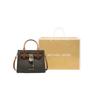 Michael Kors MK Hamilton Monogram Commuter Fashion Design Leather And Synthetic Leather Shoulder Crossbody Tote Bag Small 35F1GHMS1B-BROWN