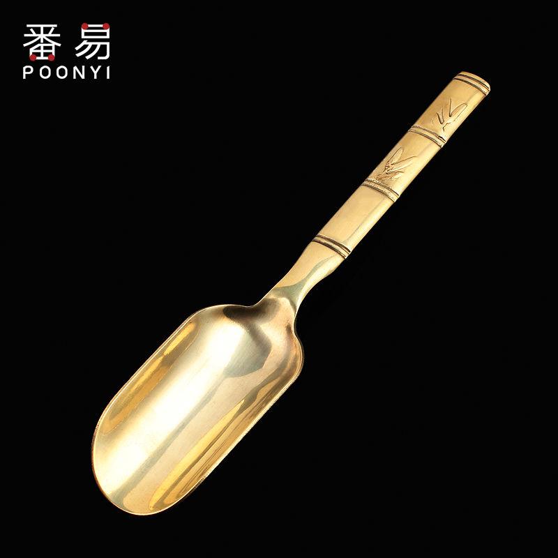 Retro Metal Tea Spoon, Stainless Steel, Ebony Rosewood Teaspoon Tea Set, Bamboo Tea Shovel, Ceremony Accessories Tool