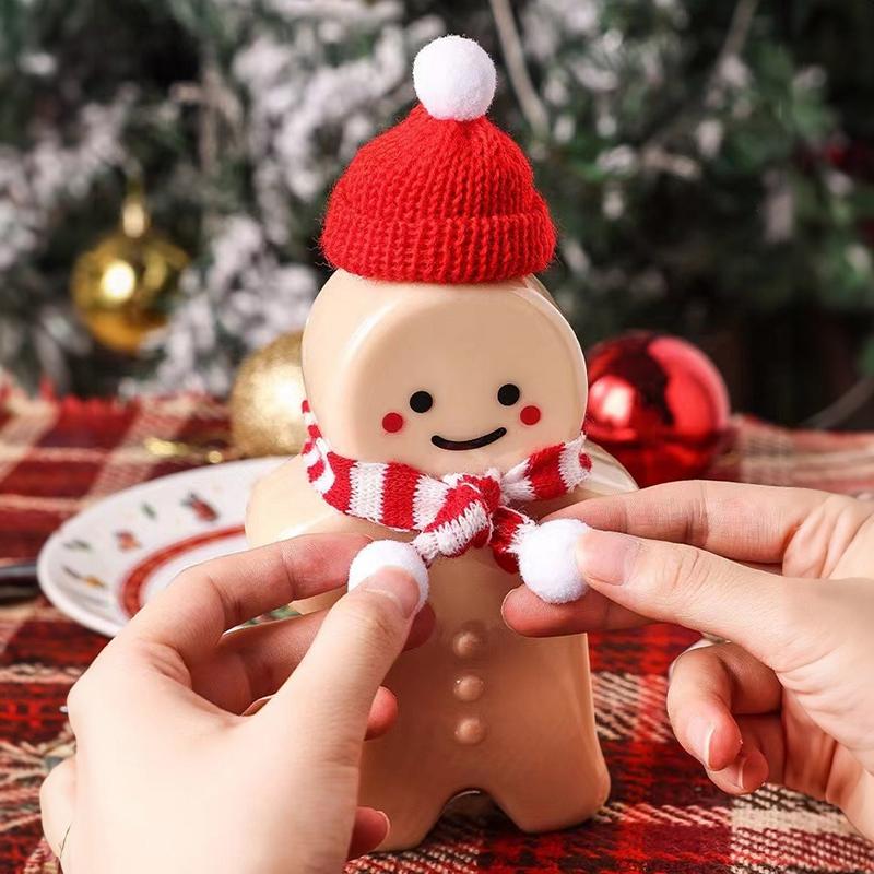 Vánoční perníkový muž hrnek Vánoční dárek Hrnek na pití Průhledný Nápoj Džus Mléko Káva Hrnček Hrnček Vánoční dekorace