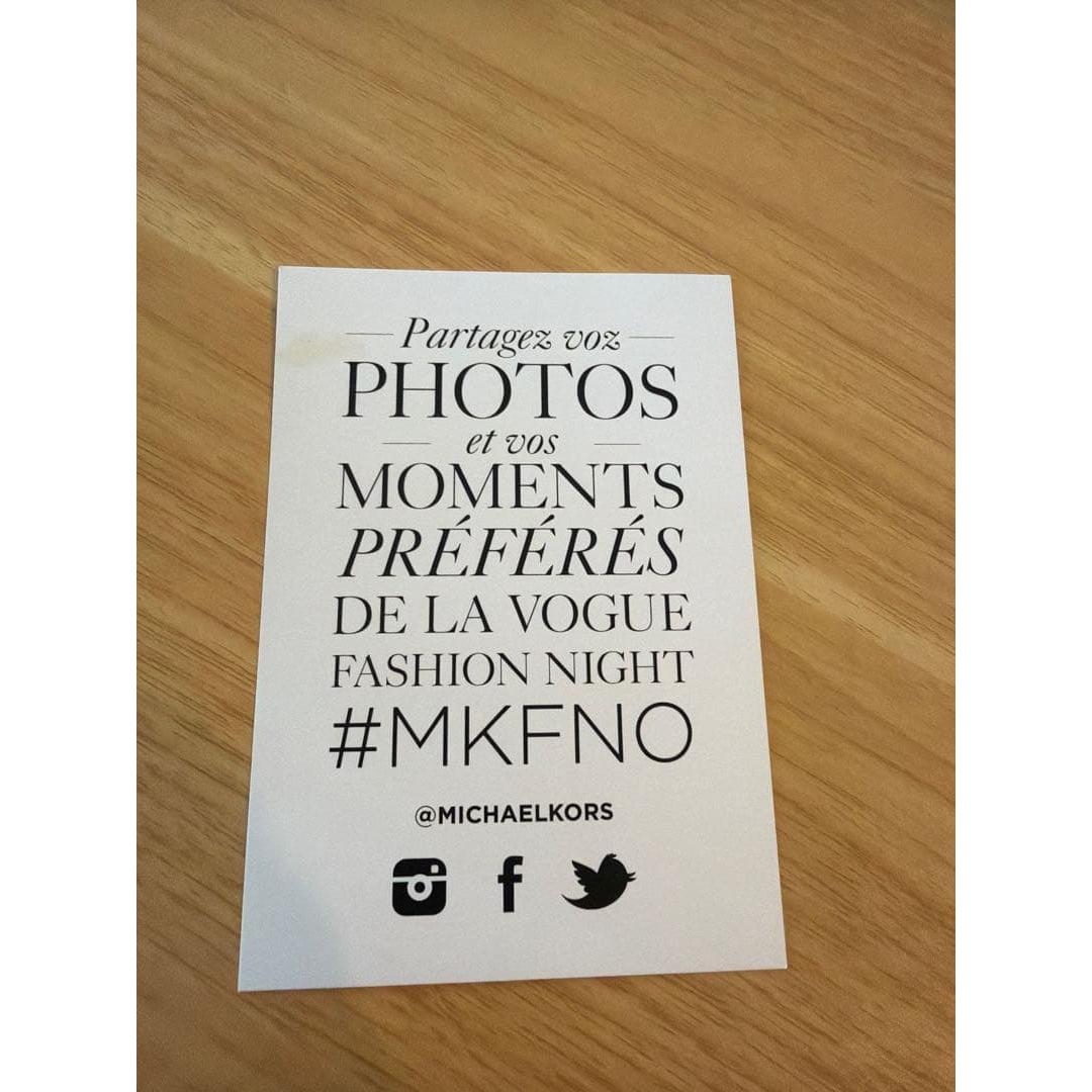 Used [Obtained in Paris/Not for sale] Michael Kors VOGUE event card