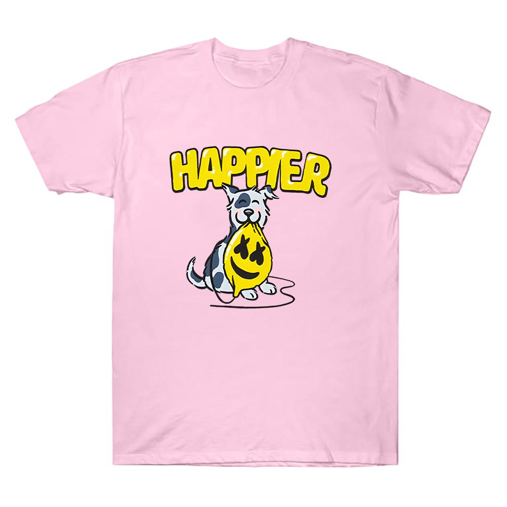 Marshmello Happier T-Shirt Marshmello DJ High Quality T Shirt Unisex Cotton Short Sleeve Tees Summer New Pattern Casual Clothing