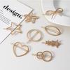 Simple Versatile Alloy Hollow Hair Clip Multiple Shaped Bangs Hairpin Headwear Hair Accessory for Female