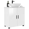 Bathroom Cabinet with Storage Glossy White 61 X 35 X 64 Cm