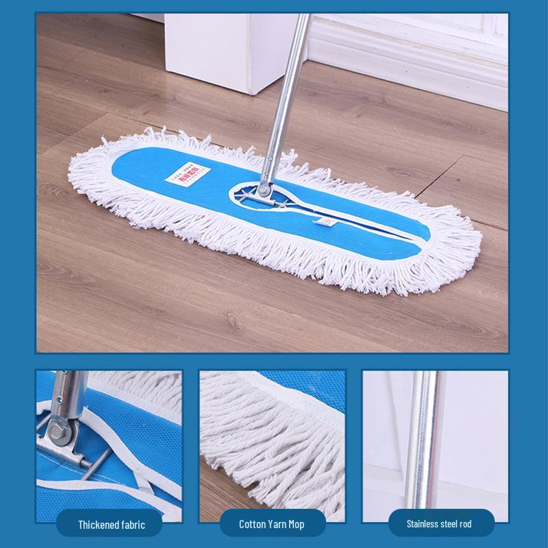 

Утолщенная пряжа Плоская швабра со сменной насадкой для уборки 40cm Blue Thickened Cloth