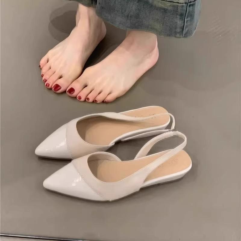 

Versatile Baotou drag women s spring and summer new temperament pointed sandals commuting gentle wind 35 абрикосовий