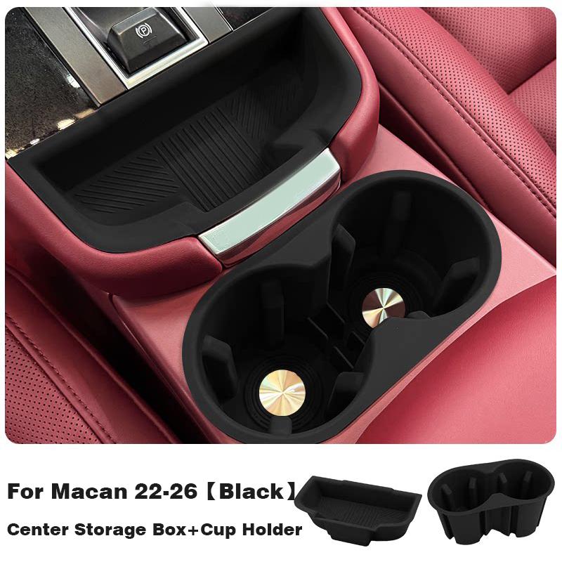 Car Center Storage Box Cup Holder For Porsche Macan 2014-2026 -2026 Soft Waterproof Central Console Organizer Protector